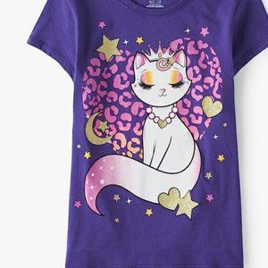 Purple Cat Diva girls tee shirt size 10/12